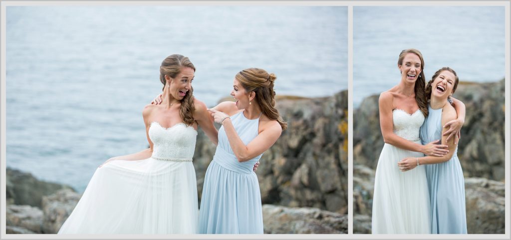 Brian + Tracy's Cliff House Wedding | Bride and bridesmaids