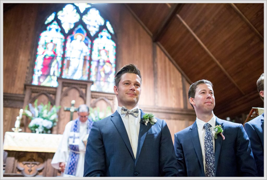 Brian + Tracy's Cliff House Wedding | Groom reaction to bride