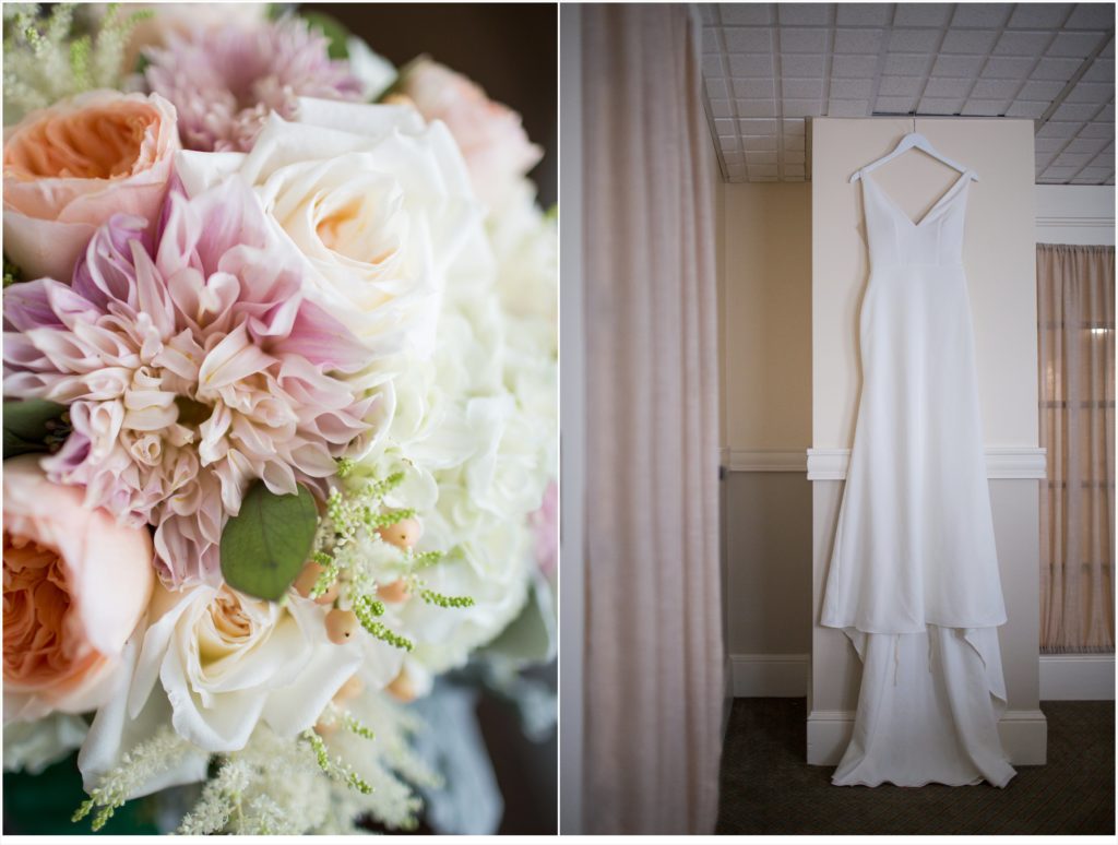 Brian + Liz’s Maine Wedding | Dress and Flowers