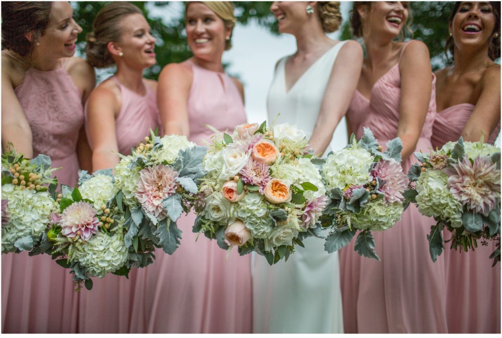 Brian + Liz’s Maine Wedding | Bridal party flowers