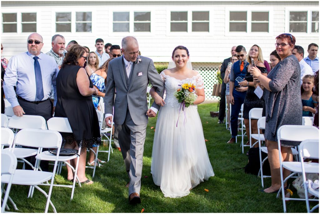 Katie and Eric's Dunegrass Wedding | Bride and father walking down the aisle