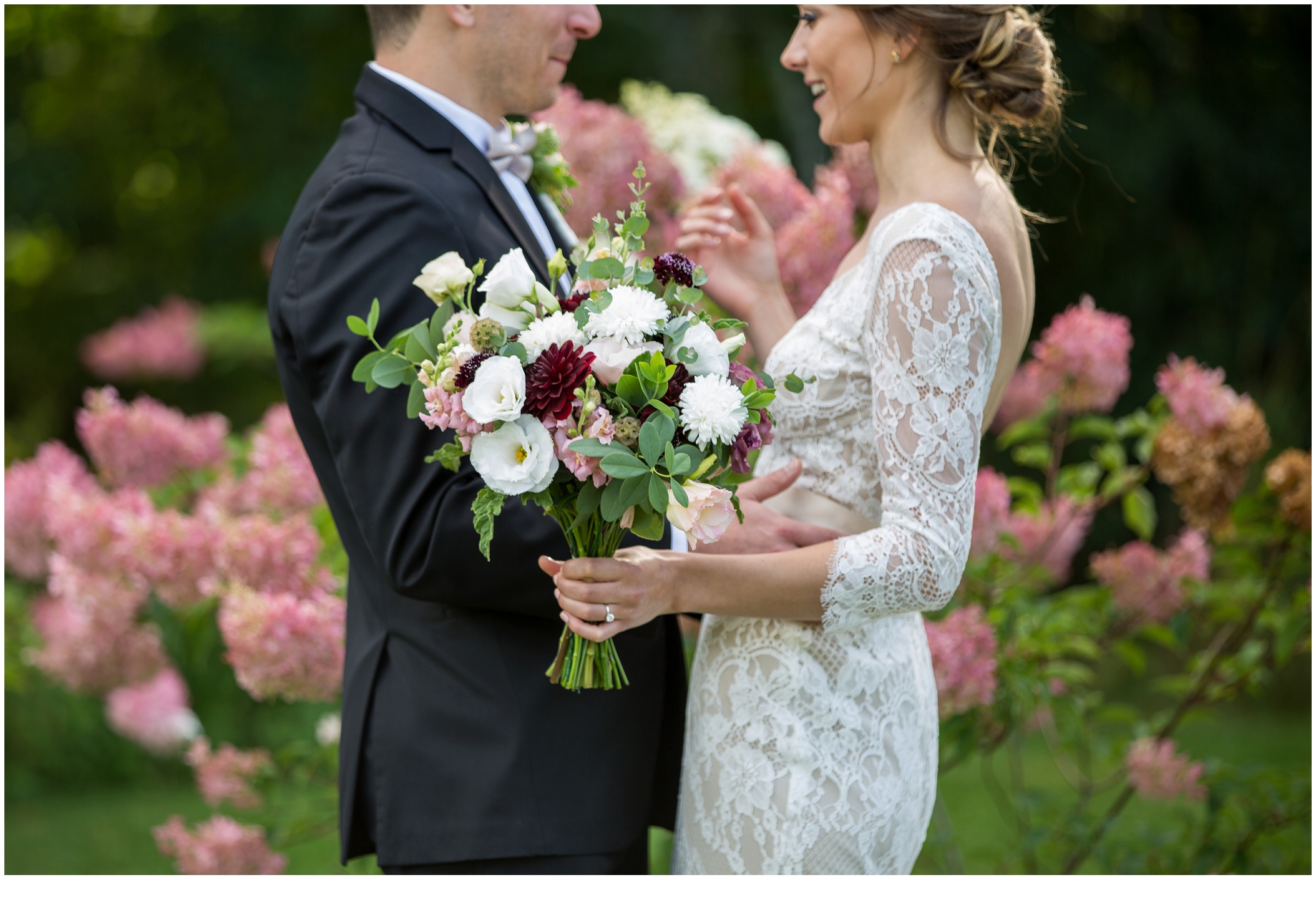 Brian and Ann's Marianmade Farm Wedding - bride and groom before ceremony