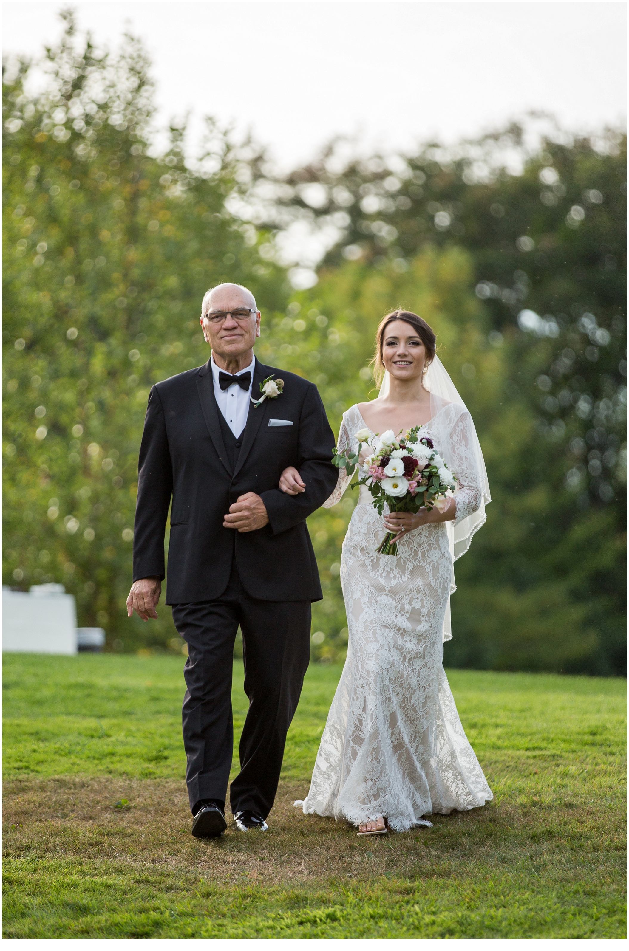 Brian and Ann's Marianmade Farm Wedding - bride with father