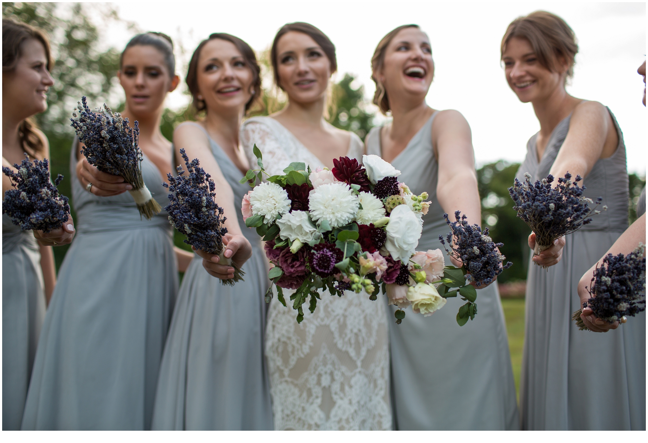 Brian and Ann's Marianmade Farm Wedding - bride and bridesmaids