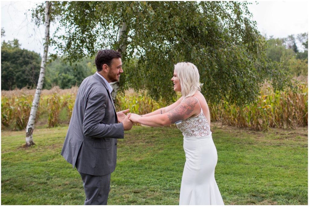 Janie and Pete's Bradstreet Farm Wedding | First look