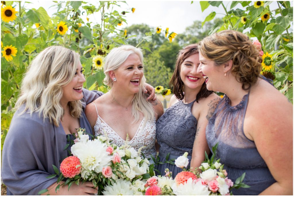 Janie and Pete's Bradstreet Farm Wedding | Bride and Bridesmaids