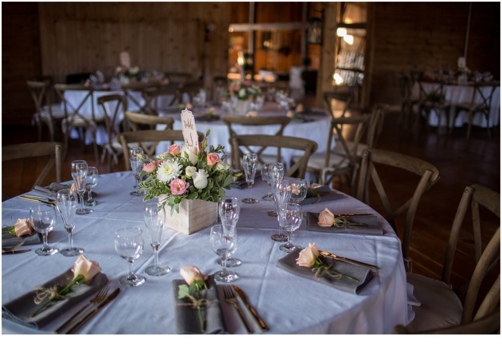 Janie and Pete's Bradstreet Farm Wedding | Place settings