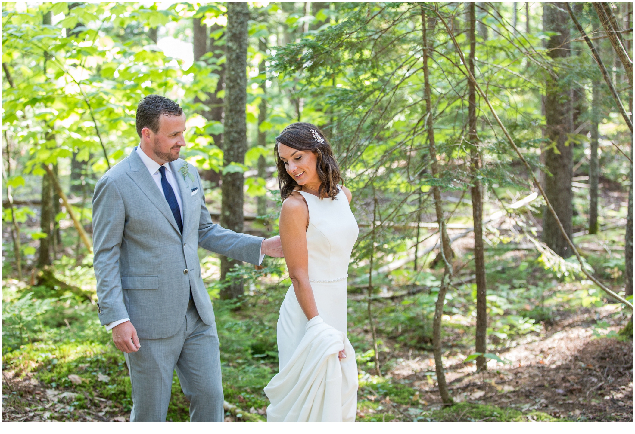 Marc and Kristinas Boothbay Harbor, Spruce Point Inn Wedding | First Look