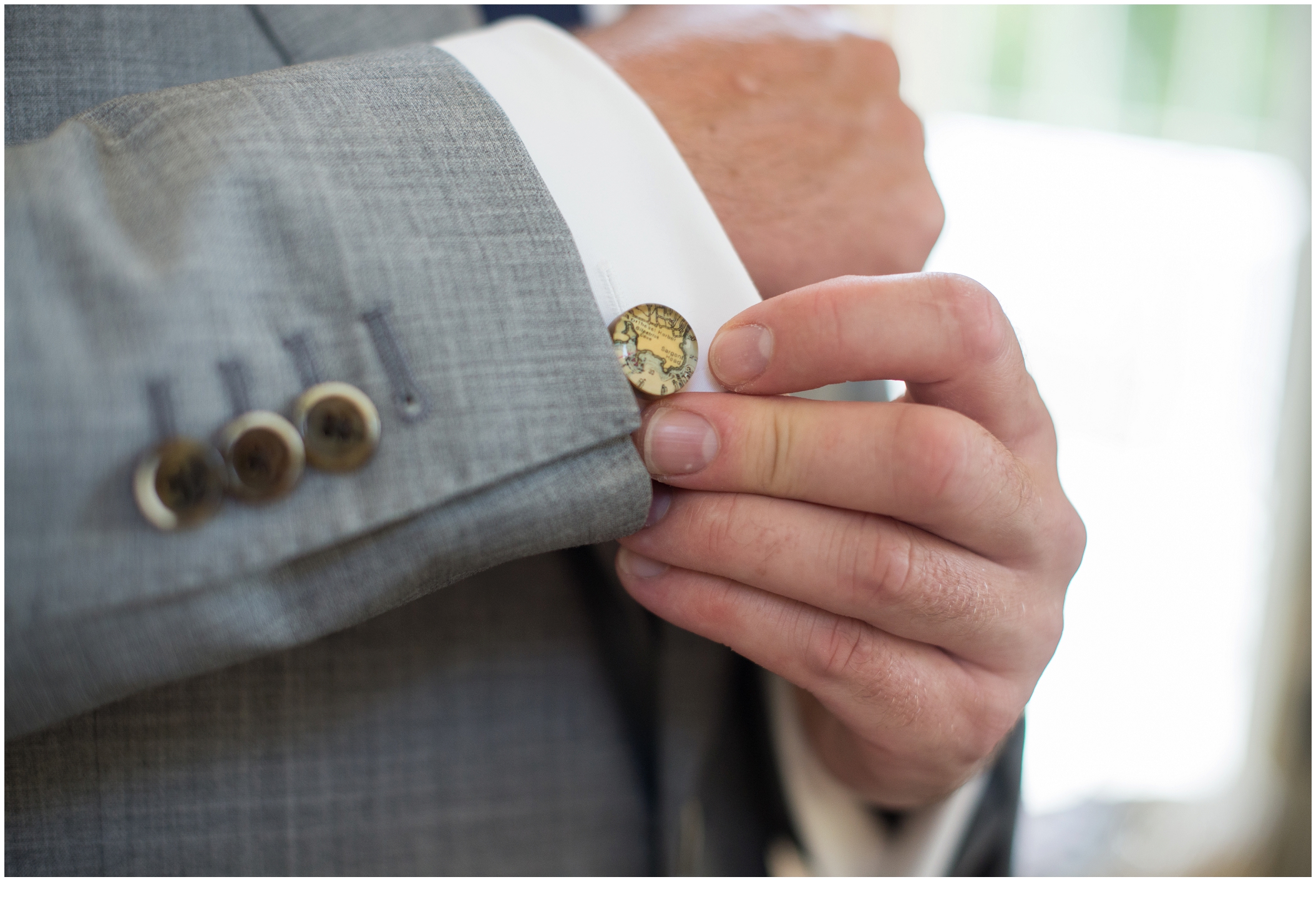 Marc and Kristinas Boothbay Harbor, Spruce Point Inn Wedding | Cufflinks