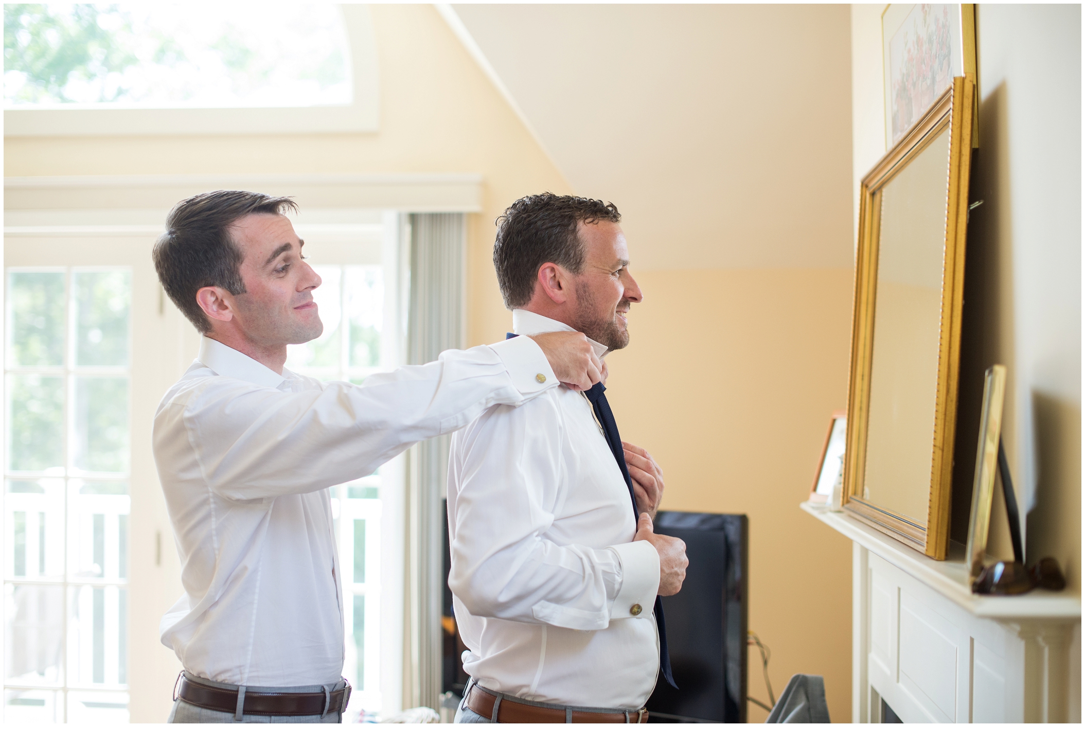 Marc and Kristinas Boothbay Harbor, Spruce Point Inn Wedding | Groom Getting Ready