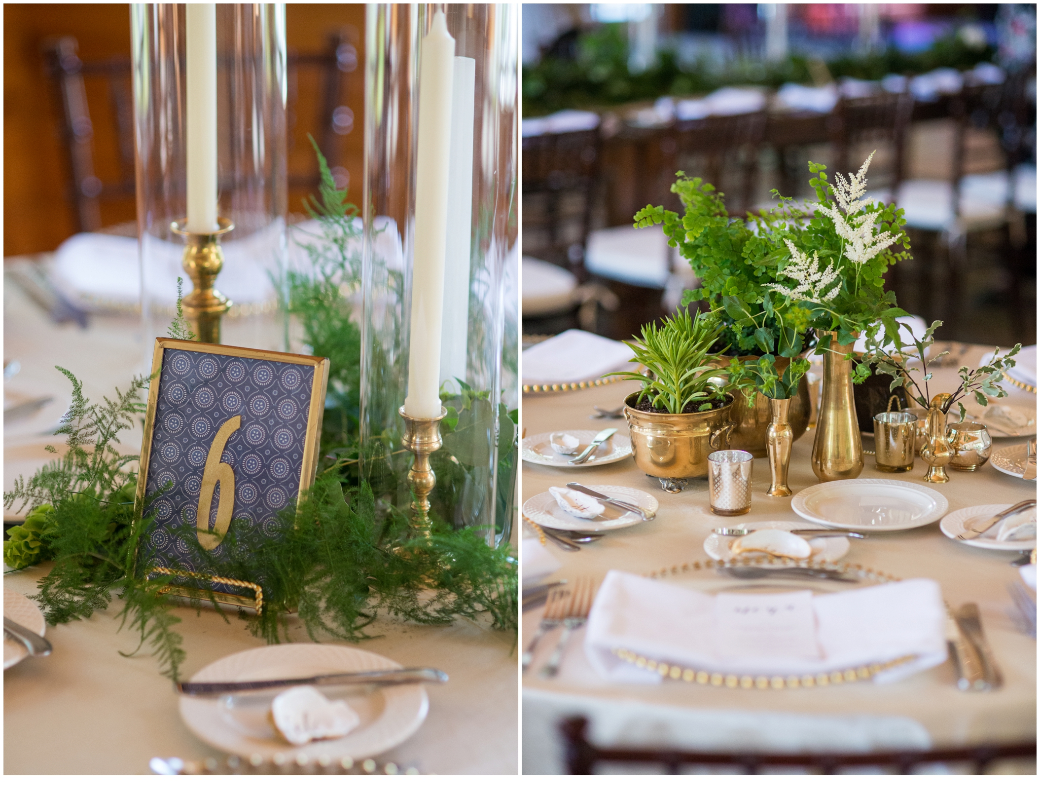 Marc and Kristinas Boothbay Harbor, Spruce Point Inn Wedding | table details