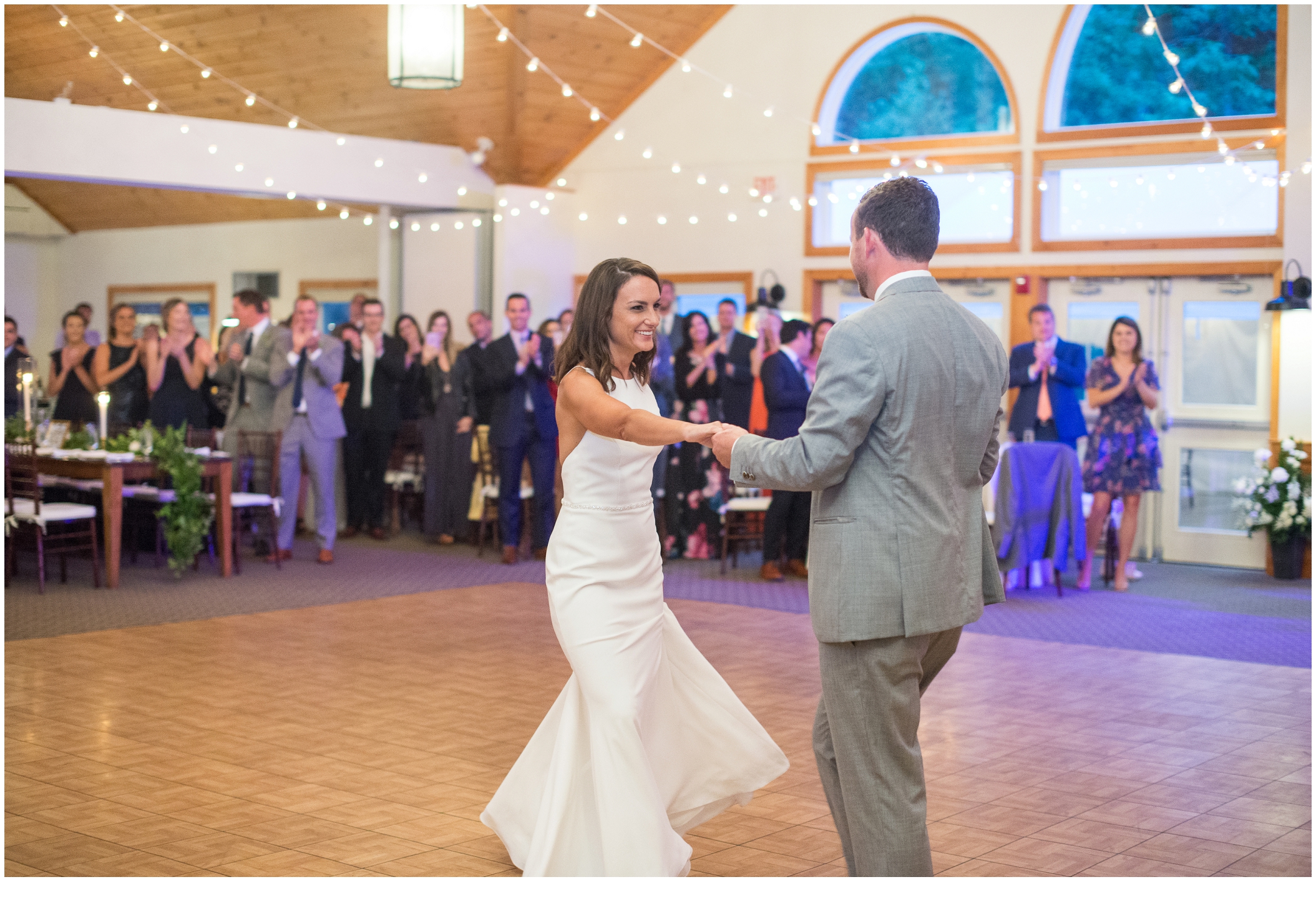 Marc and Kristinas Boothbay Harbor, Spruce Point Inn Wedding | first dance