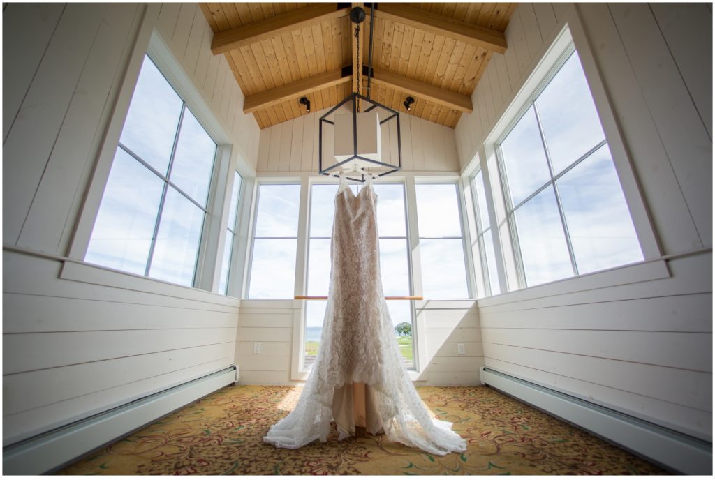 Ashley and Rob Samoset Wedding | Dress Hanging