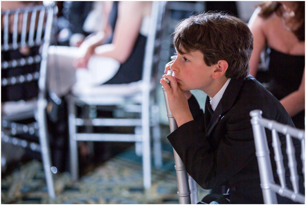 waiting for dinner | Jewish Wedding at Boston Harbor Hotel on New Years Eve