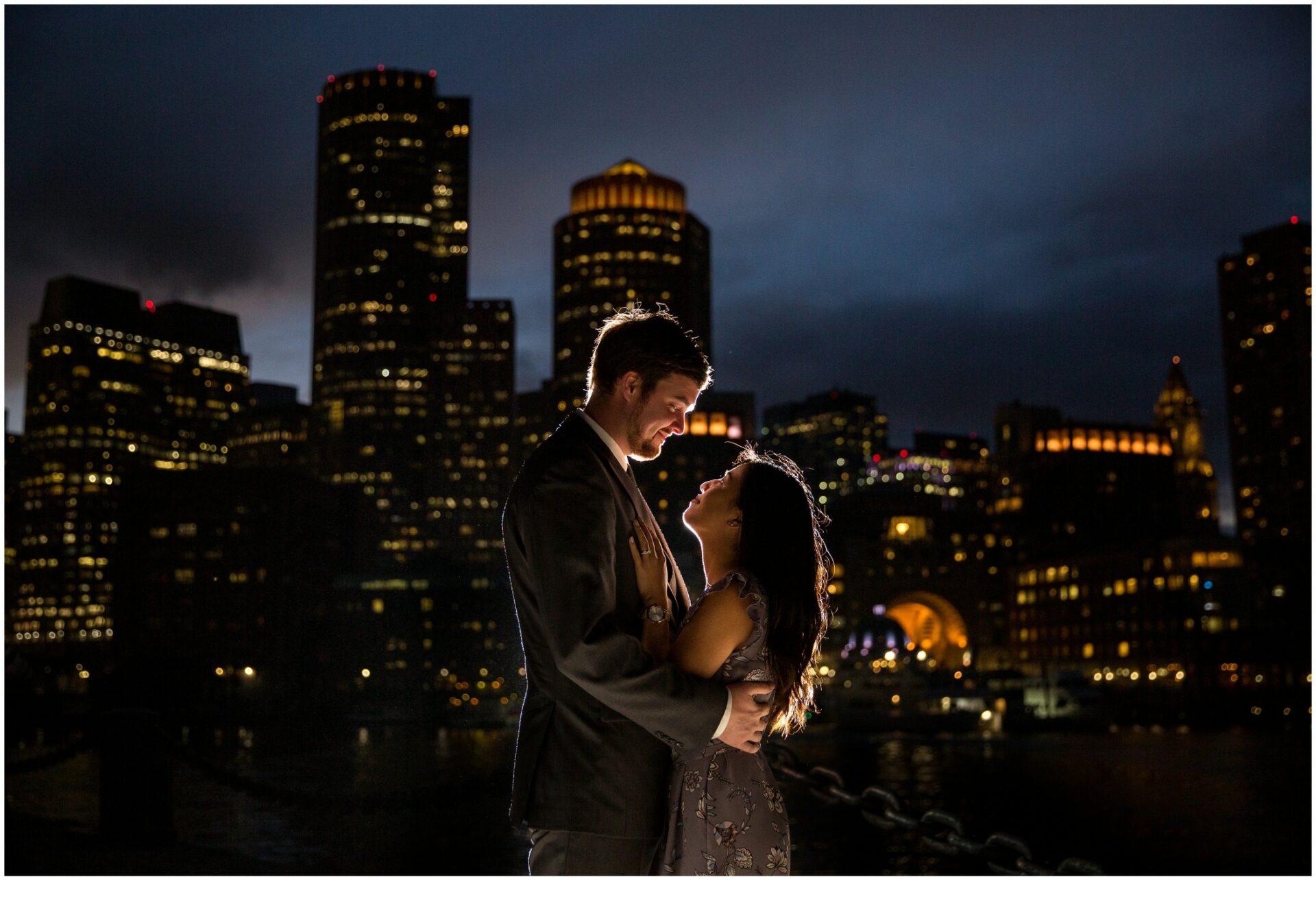 city lights | Will and Amanda surprise Boston elopement