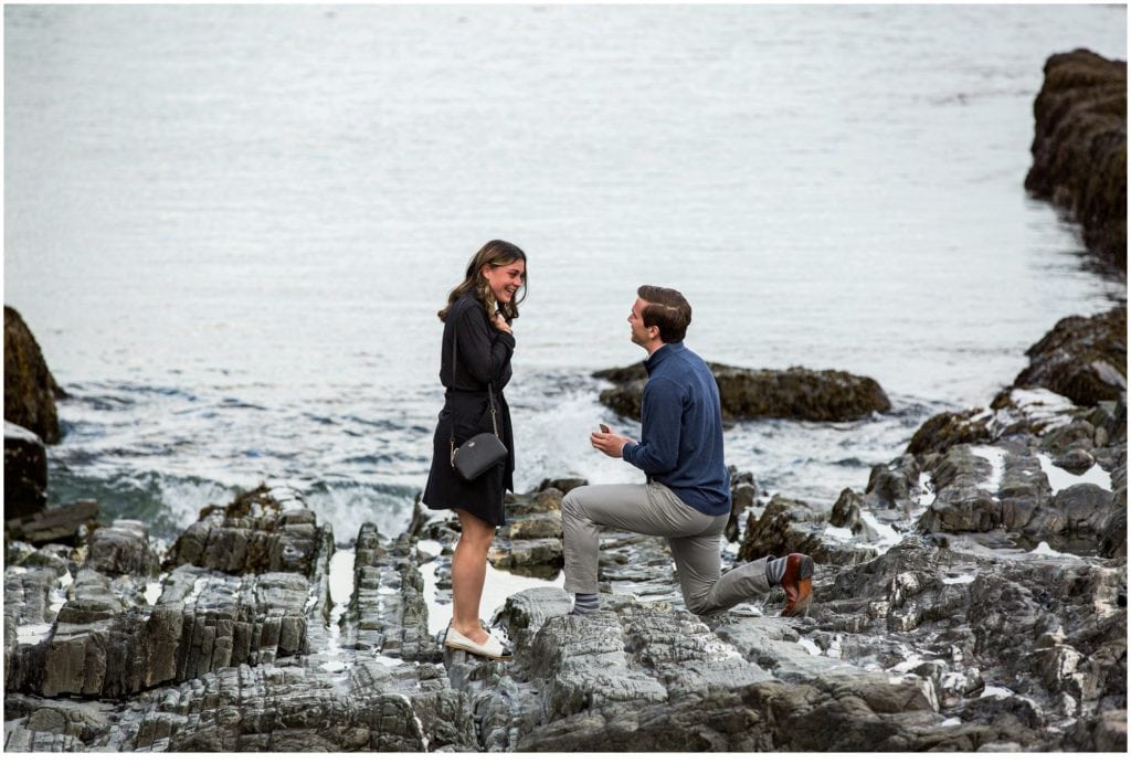 Proposing at Cliff House in Cape Neddick, Maine